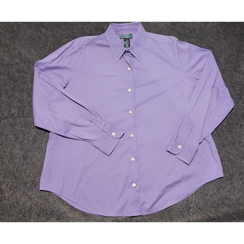 Lauren Ralph Lauren Lavender Purple Stretch Cotton Long Sleeve Size 16
